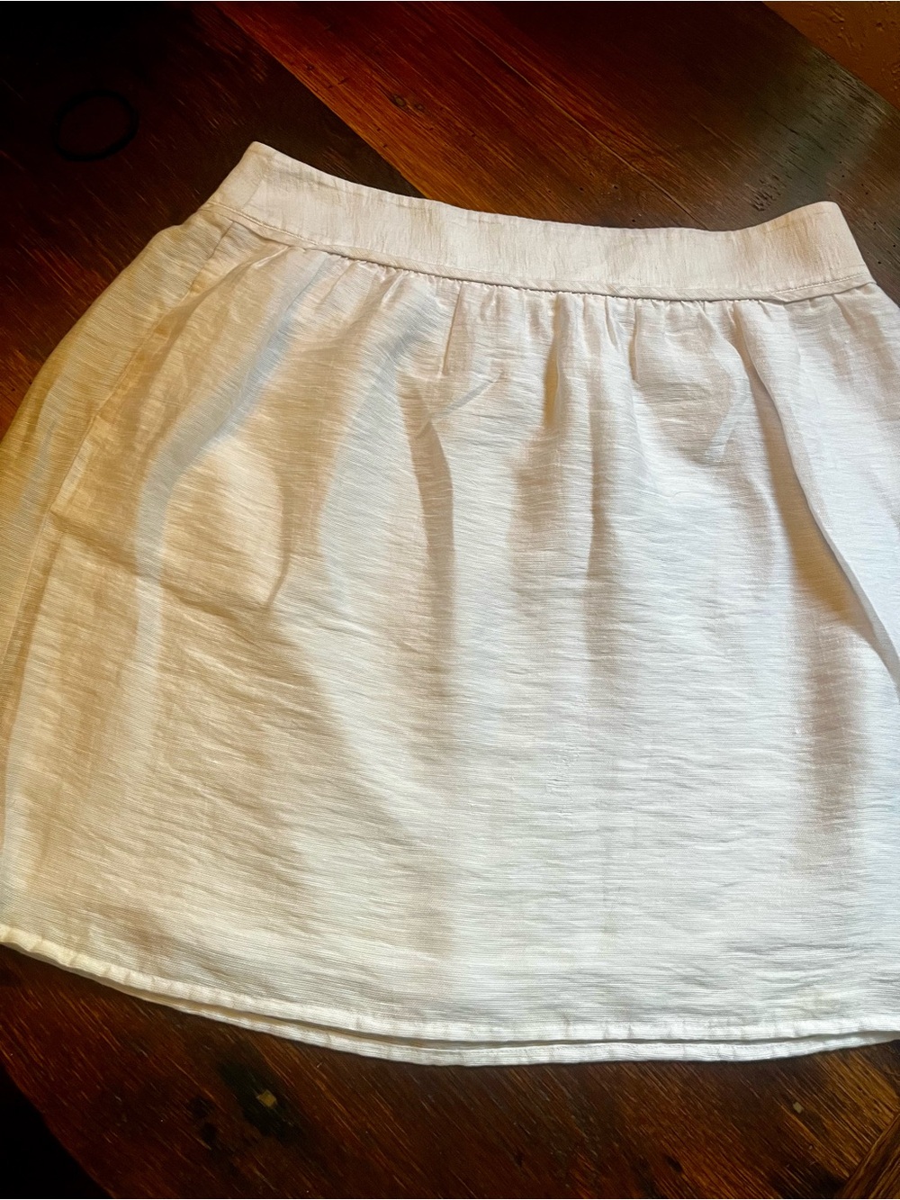LOFT White A-Line Linen Skirt